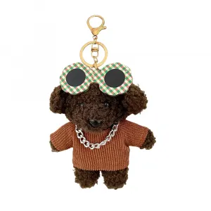Креативные солнцезащитные очки плюшевый кулон teddy dog для рюкзака мягкая игрушка высота 11см 77 SEVEN DREAM, темно-коричневый