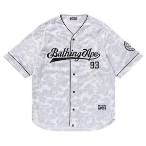 Рубашка BAPE Camo Stripe Baseball Shirt, Grey