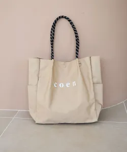 Сумка-шоппер Coen Logo из полиэстеровой ткани (большой размер), цвет Beige