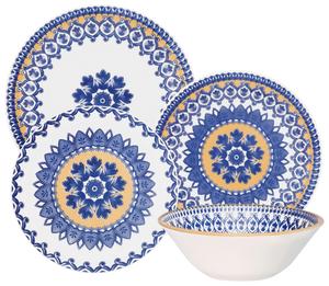 КОМПЛЕКСНЫЙ НАБОР CELIA (синий, желтый, белый), 16 предметов, на 4 персоны Novel, синий/желтый/белый