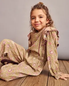 Комбинезон с длинными рукавами с оборками, принт с цветами для девочки Coconut El Corte Inglés