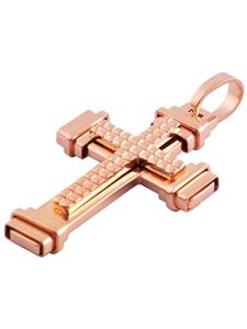 Adeliás Кулон унисекс - крест из нержавеющей стали с золотым покрытием