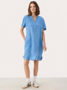 Мини-платье из льняной смеси aminase Part Two, цвет Silver Lake Blue
