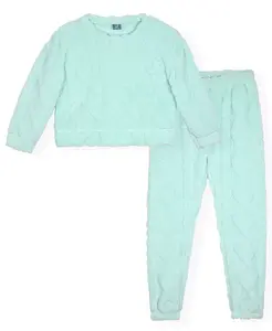 Детский комплект пижамы для девочек 6-16 лет: топ с длинными рукавами и брюки-джоггеры, 2 предмета Max & Olivia, синий