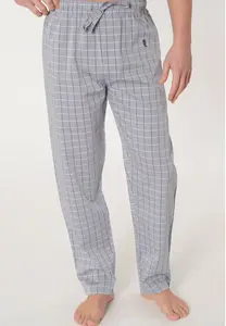 Мужские длинные пижамные брюки из серой ткани El Búho Nocturno, светло-голубой