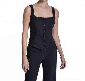 DKNY Жилет без рукавов с квадратным вырезом, черный