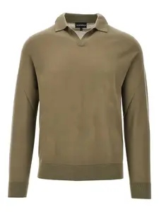 Топ с V-образным вырезом Emporio Armani, зеленый