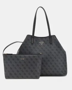 Сумка-шоппер с магнитной кнопкой и съемным карманом Guess, темно-серый