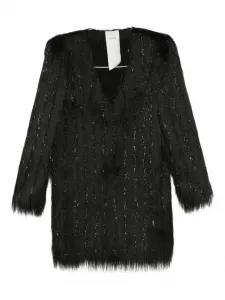 Платье с V-образным вырезом и полосатыми деталями Rame, черный