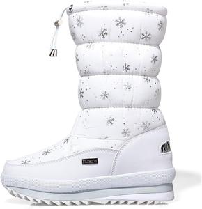 Водонепроницаемые женские ботинки, легкие, для холодной погоды, средней высоты, на застежке, западного типа, с утеплителем, зимние женские ботинки Generic, #A02-Clear