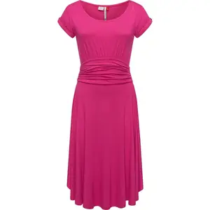Летнее платье в стиле Ragwear "Yvone Solid", легкое трикотажное платье с поясом на талии, цвет Magenta
