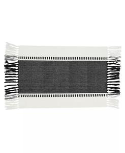 Набор подставок для столовых приборов в полоску с кисточками, 4 шт., 14 x 20 дюймов Saro Lifestyle, черный