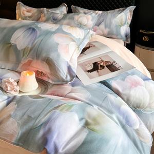 Jie Liya Комплект постельного белья 1,8 м, 4 предмета, 200x230 см, 100% хлопок, цвет Huahai-Lan