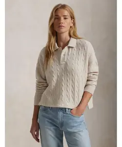 Шерстяной свитер Cropped fit Polo Ralph Lauren, бежевый