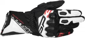 Кожаные перчатки Alpinestars SP-3 Premium: повышенная гибкость и контроль, совместимость с сенсорными экранами, BLACK WHITE RED FLUO