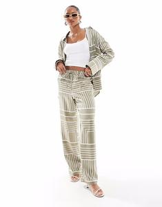 Широкие брюки из сатина с принтом шалфея 4Th & Reckless