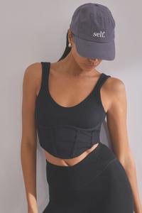 Корсетный топ из джерси с круглым вырезом Self., черный