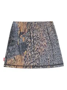 Юбка мини с абстрактным принтом Diesel Kids, синий