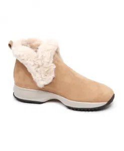 Интерактивные кожаные зимние туфли без шнурков Hogan, бежевый