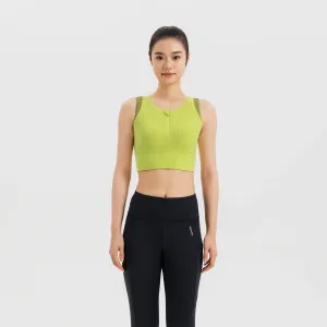 Женская спортивная майка Decathlon с полумолнией лимонного цвета