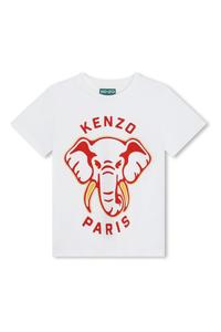 Футболка с логотипом слона Kenzo Kids, белый