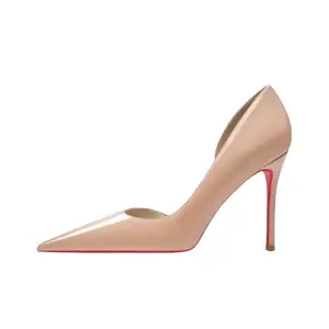 Alxnan Тонкие каблуки на шпильке женские - нюд 10 см, цвет Nude (10cm)