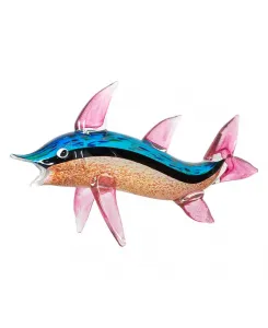 12-Дюймовая художественная стеклянная фигурка рыбы акала Dale Tiffany, green