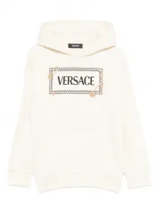 Толстовка с логотипом в виде булавки Versace Kids, нейтральный