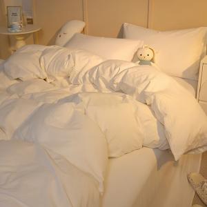 AVIVI Комплект постельного белья 2.0м, 4 предмета, цвет: чистый молочно-белый