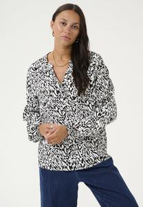 Блуза Kaffe Blouse, Chalk Black Graphic Lines/Off-White