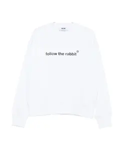 Свитшот с круглым вырезом и принтом логотипа Msgm, белый