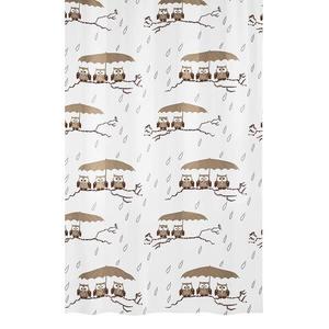 Занавеска для душа Kleine Wolke Eulen, 180 см, серо-коричневый