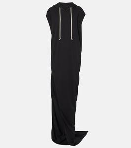 Длинное платье из хлопка DRKSHDW Edfu Rick Owens, черный