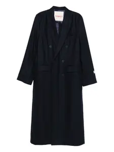 Двубортное пальто из смесовой шерсти Fiorucci, синий