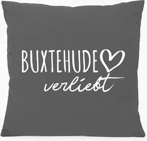 Подушка для дивана Huuraa Buxtehude in Love Gift 40x40cm с наполнителем Steel Grey Cotton Buxtehude Souvenir Hellweg Druckerei