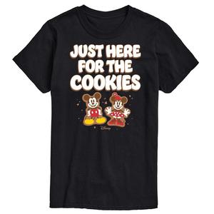 Мужская футболка с рисунком Микки и Минни Маус Disney's Just Here For The Cookies, черный