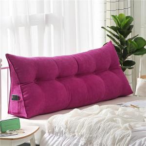 Треугольная подушка COZMAX для чтения в кровати, с боковыми карманами, красная