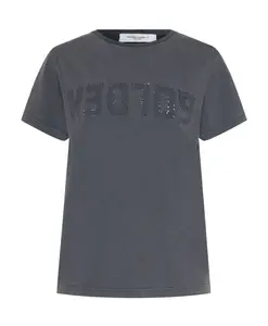 Перфорированная футболка с логотипом. Golden Goose, серый