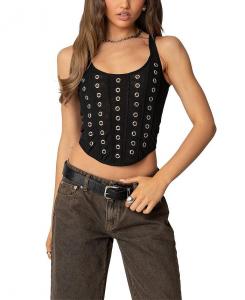 Мики Корсет с люверсами Edikted, черный