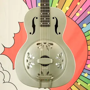 Гитара Gretsch G9201 Honey Dipper с круглой грифовой декой, корпус из латуни, резонатор с конусом Biscuit, отделка Shed Roof