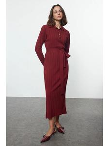Trendyol Вязаное платье цвета бордо