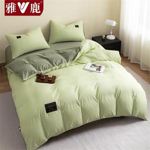 Yalu Пододеяльник 220х240 см из мягкой хлопковой ткани, цвет Asakusa Green + Mustard Green