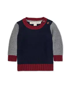 Органический свитер с длинными рукавами и круглым вырезом для мальчиков Hope & Henry, синий