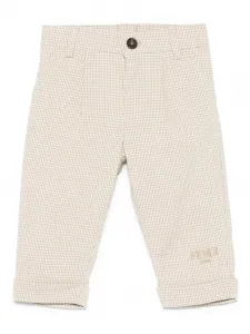 Брюки в мелкую клетку FENDI KIDS, нейтральный
