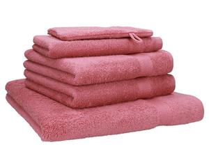 Бец 5 шт. Набор полотенец ПРЕМИУМ 1 полотенце для душа 2 полотенца для рук 1 гостевое полотенце 1 рукавица Цвет: темно-коричневый Betzshop, розовый