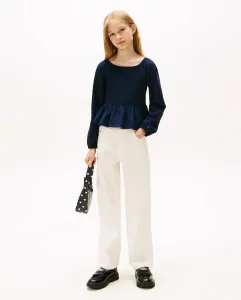 Вельветовые брюки для девочки свободного кроя Tommy Hilfiger, белый