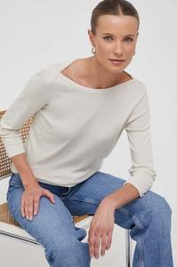 Хлопковый топ с длинными рукавами United Colors of Benetton, бежевый