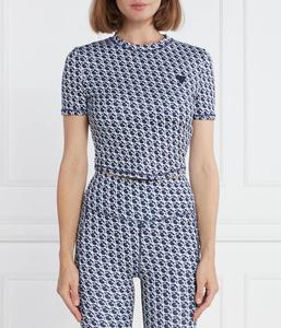 Футболка женская Guess Active короткая спортивная с принтом, синий