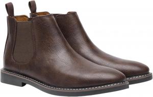 Мужские кожаные ботинки-чукка до щиколотки, повседневные, удобные, классические, на застежке, формальные, вестерн, челси Zplmide, Coffee 9