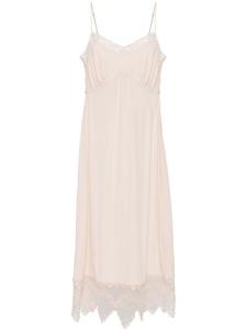 Simone Rocha платье-комбинация с кружевной отделкой, нейтральный цвет